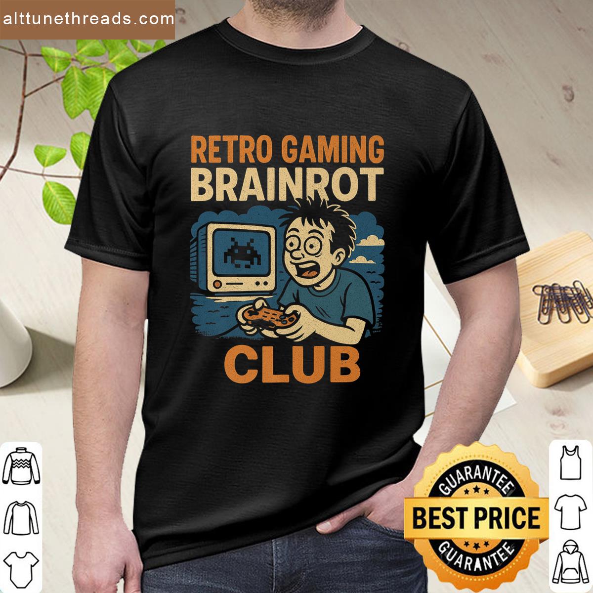 Retro Gamer Brainrot Mode Activated For Meme Lovers Premium Shirt