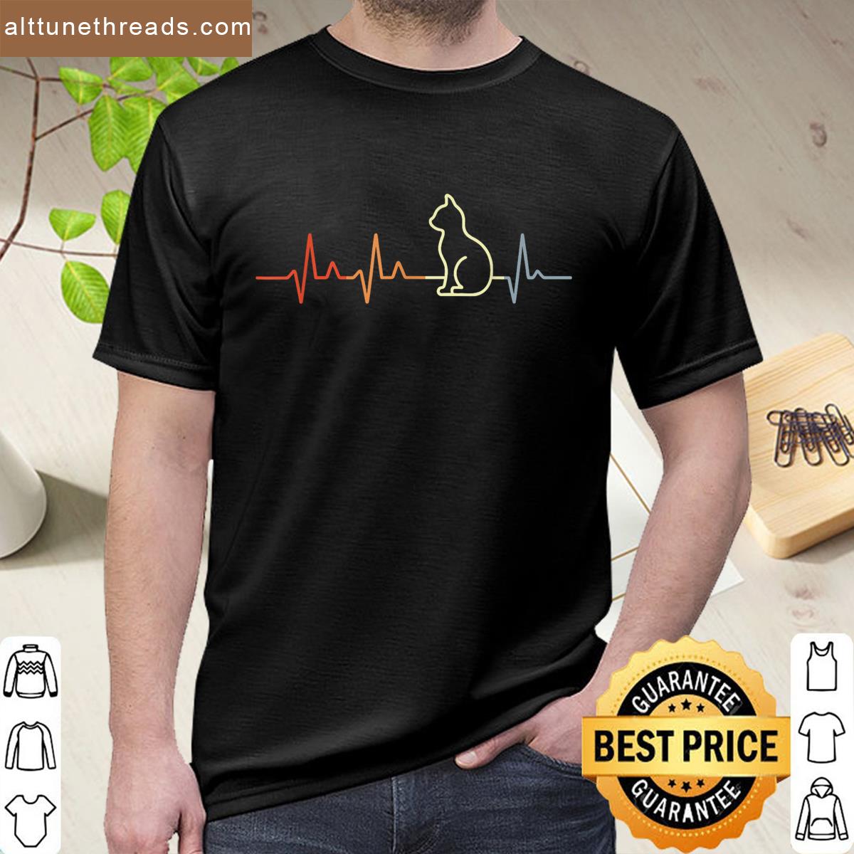 Retro Heartbeat Cat Shirt