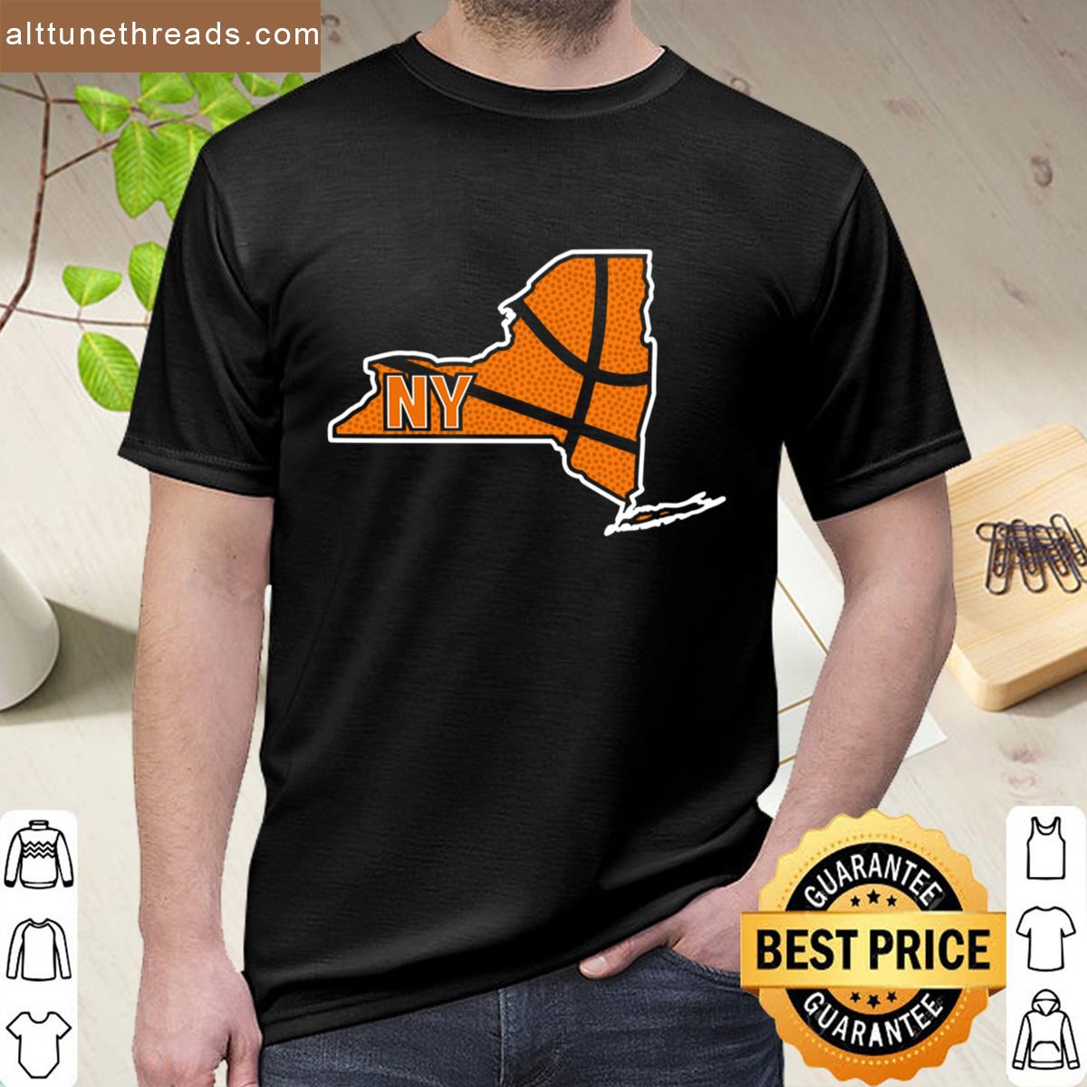 Retro New York Basketball Ny Outline Shirt