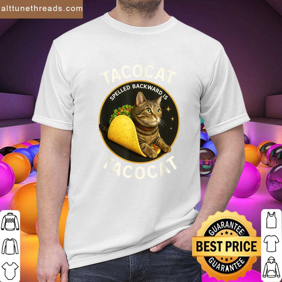 Tacocat Spelled Backward Is Tacocat Funny Cat Shirt