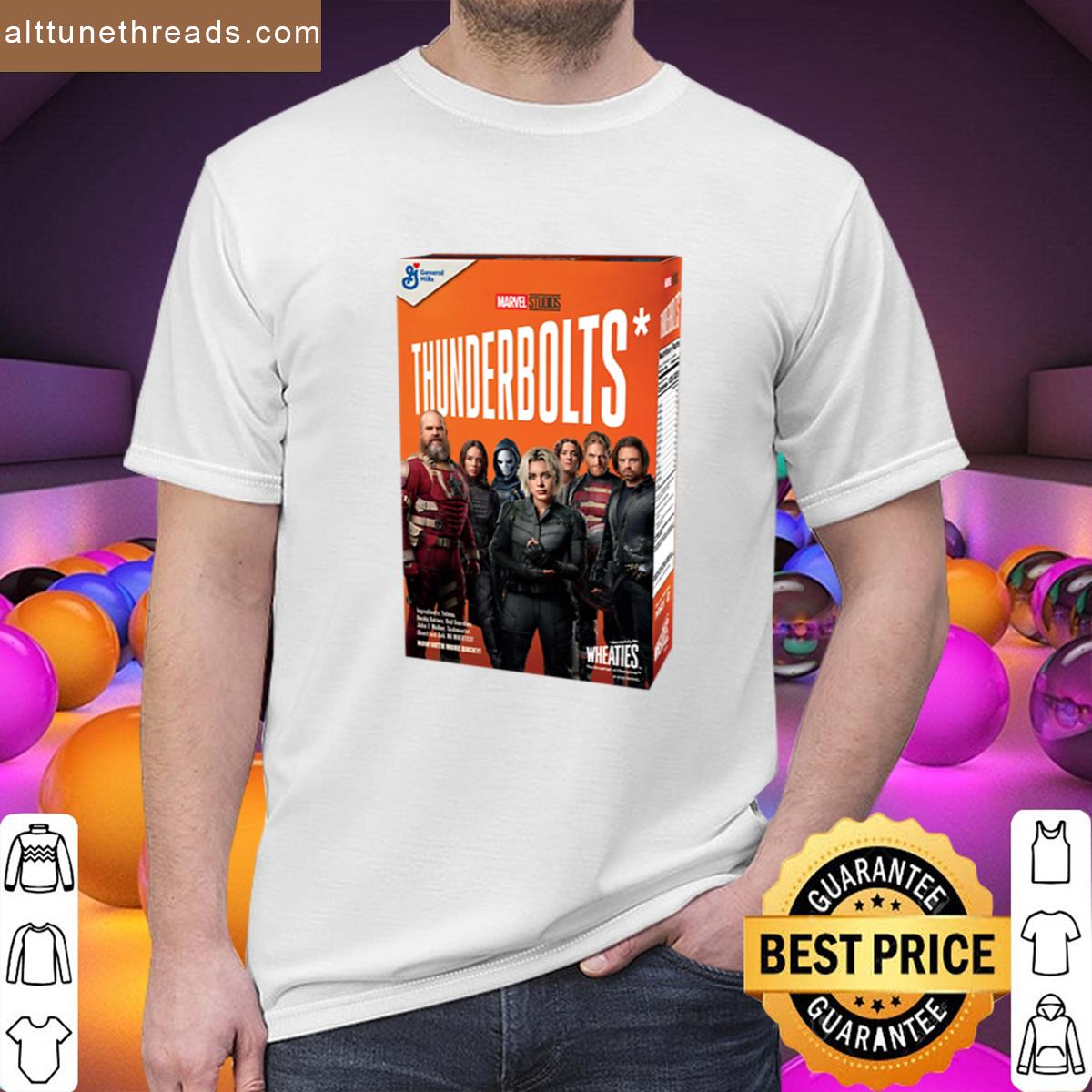 Thunderbolts Cereal Box 3 Dimensional Shirt