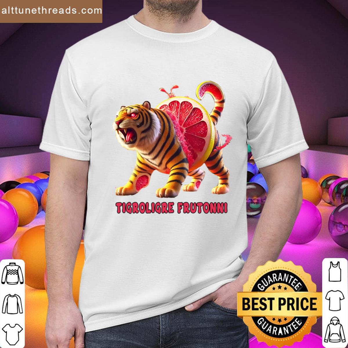 Tigroligre Frutonni Tigror League Prutuni Italian Brainrot Character Oversized Shirt