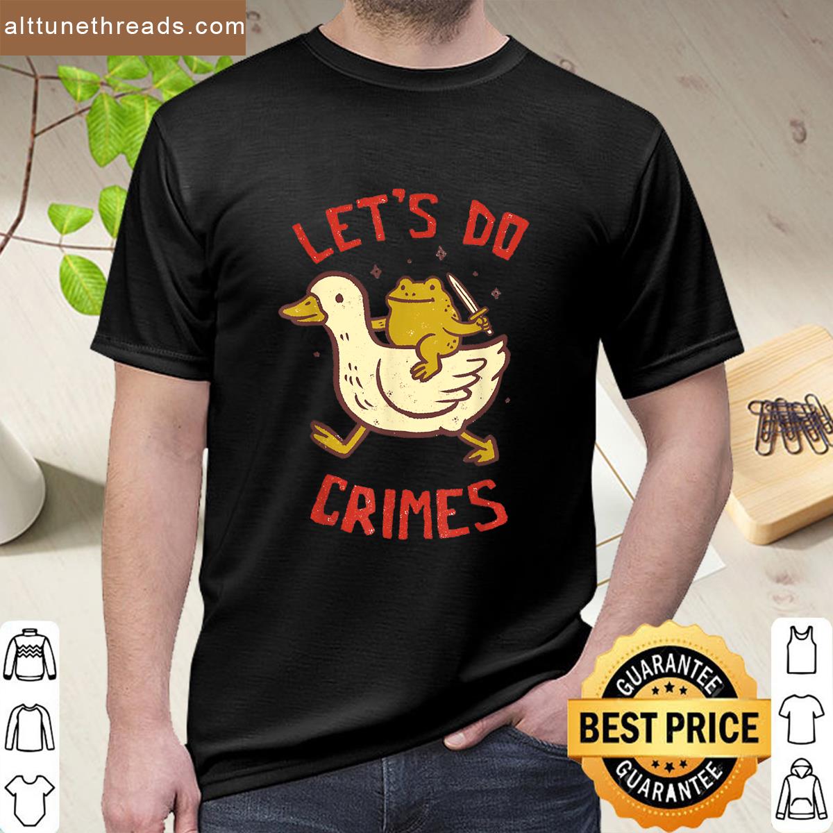 Vintage Funny Duck Frog Meme Retro Do Crimes Shirt