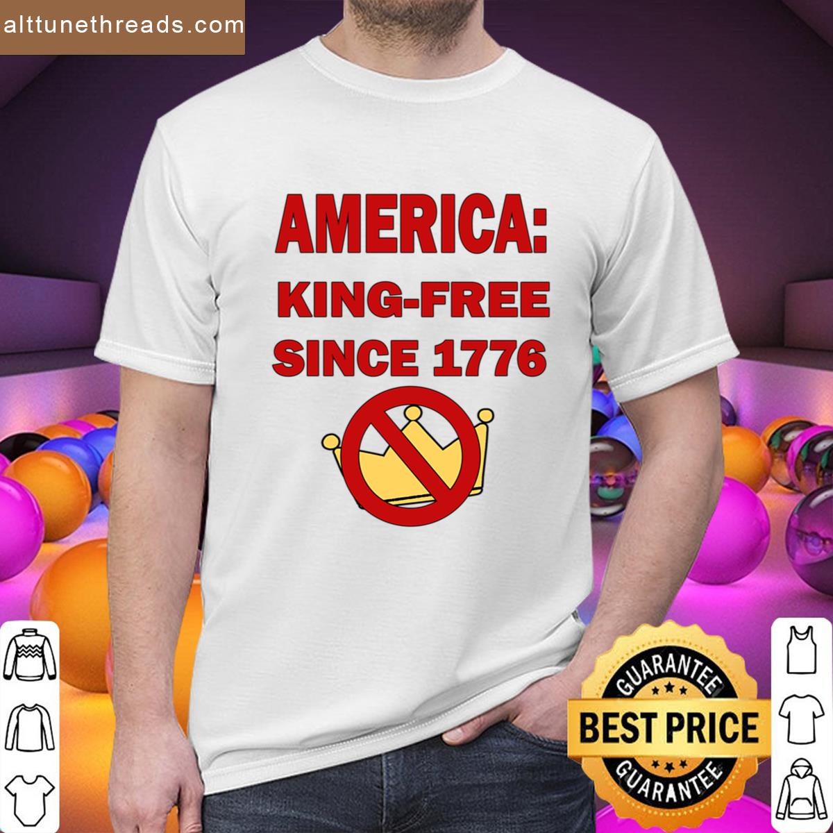 America King Free Since 1776 Fitted Shirt