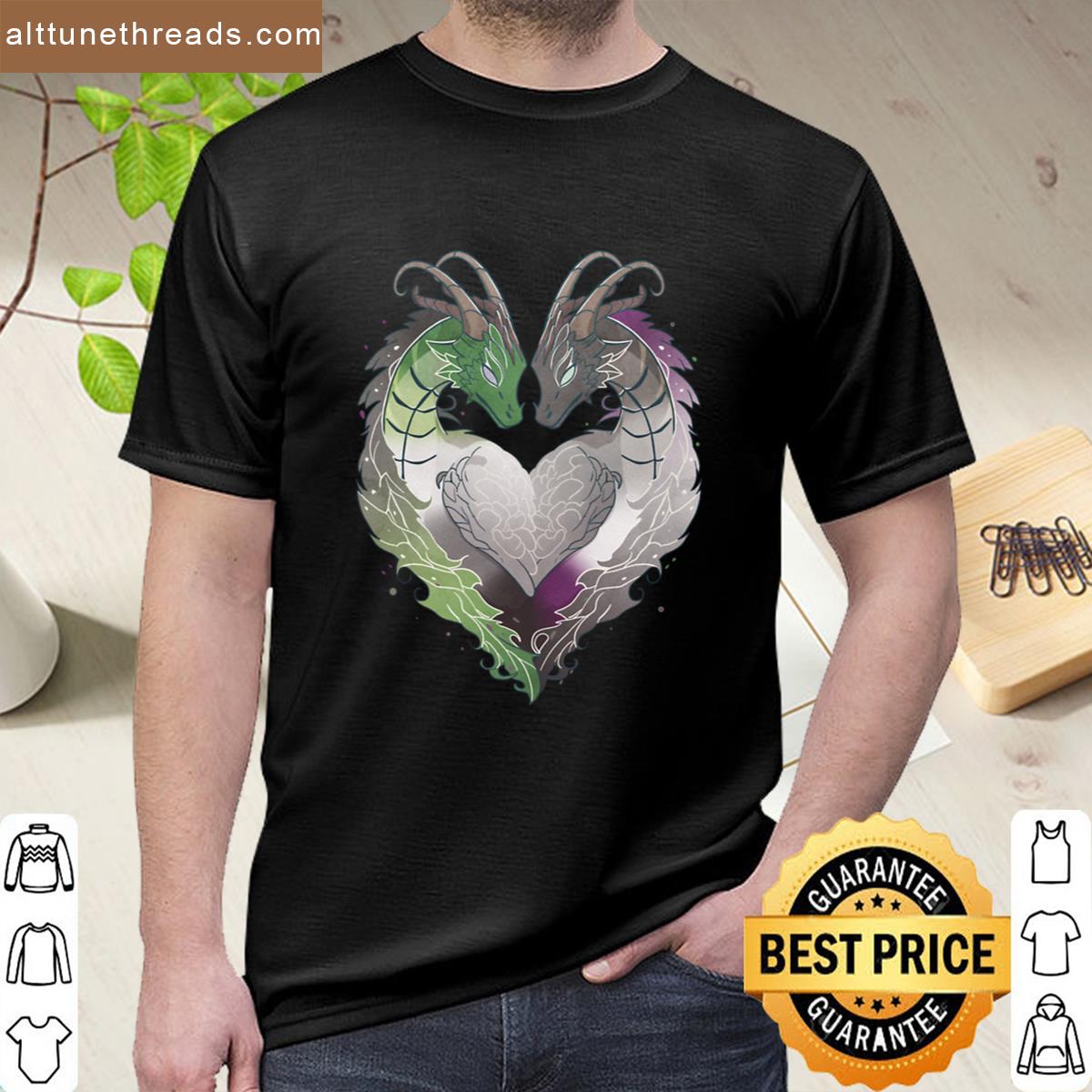 Aromantic Asexual Aroace Dragons Lgbt Pride Flag Shirt
