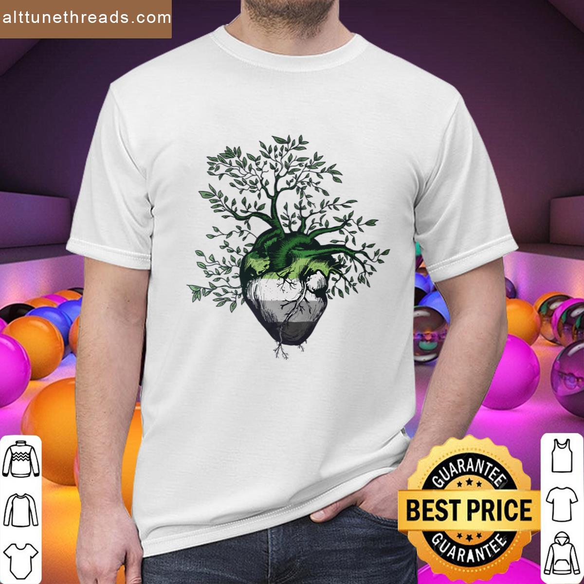 Aromantic Heart Tree Of Life Shirt
