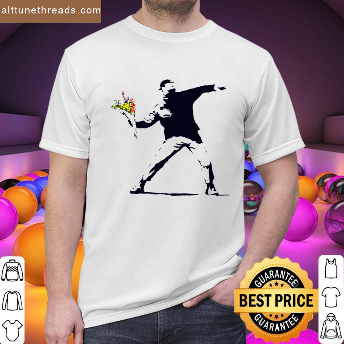 Banksy Flower Throw Shirt