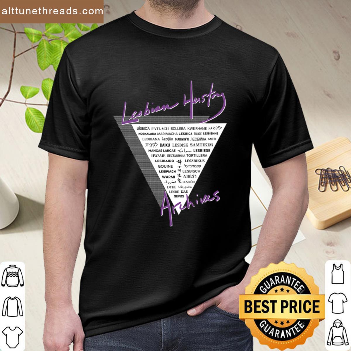Lha Triangle The Word Lesbian In 40 Languages Shirt