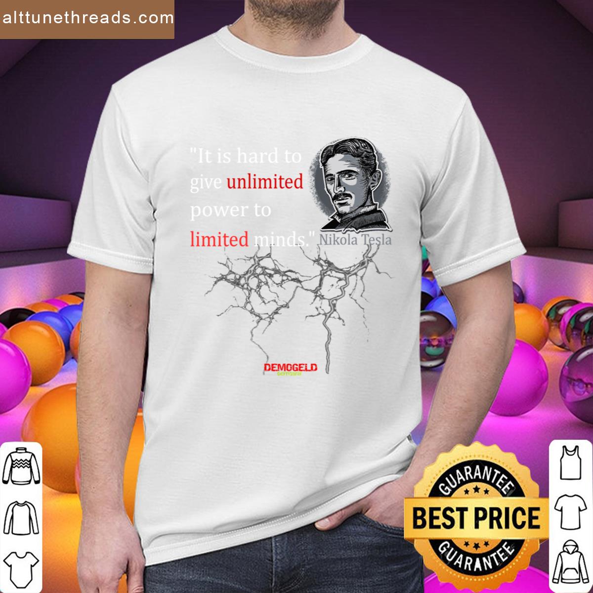 Nikola Tesla Quote For Black Background Shirt