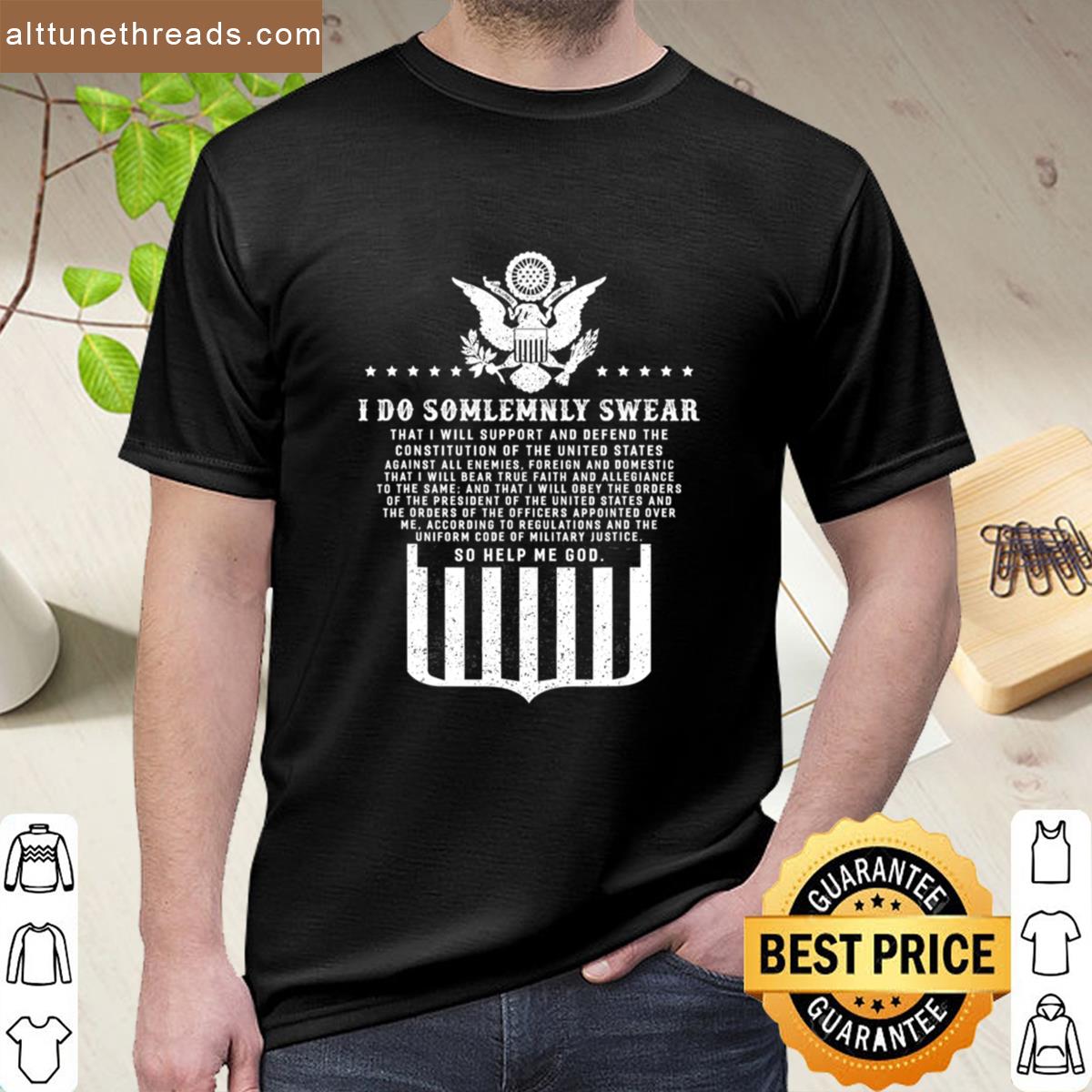 Oath Of Enlistment Patriotic Military Oversized Shirt