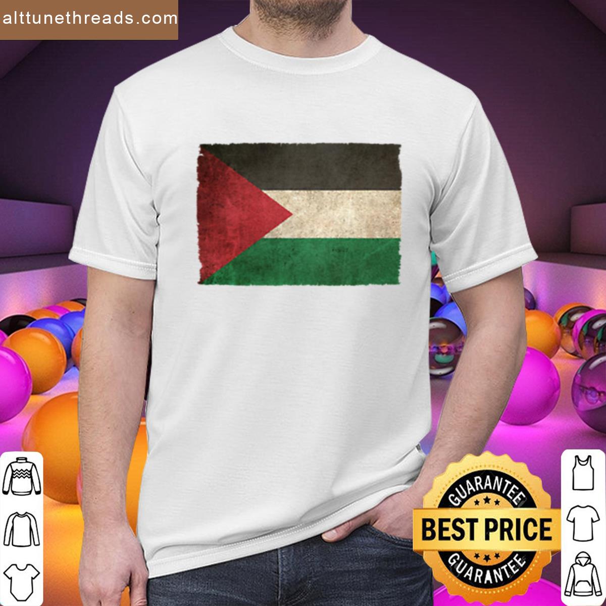 Old And Worn Distressed Vintage Flag Of Palestine Shirt