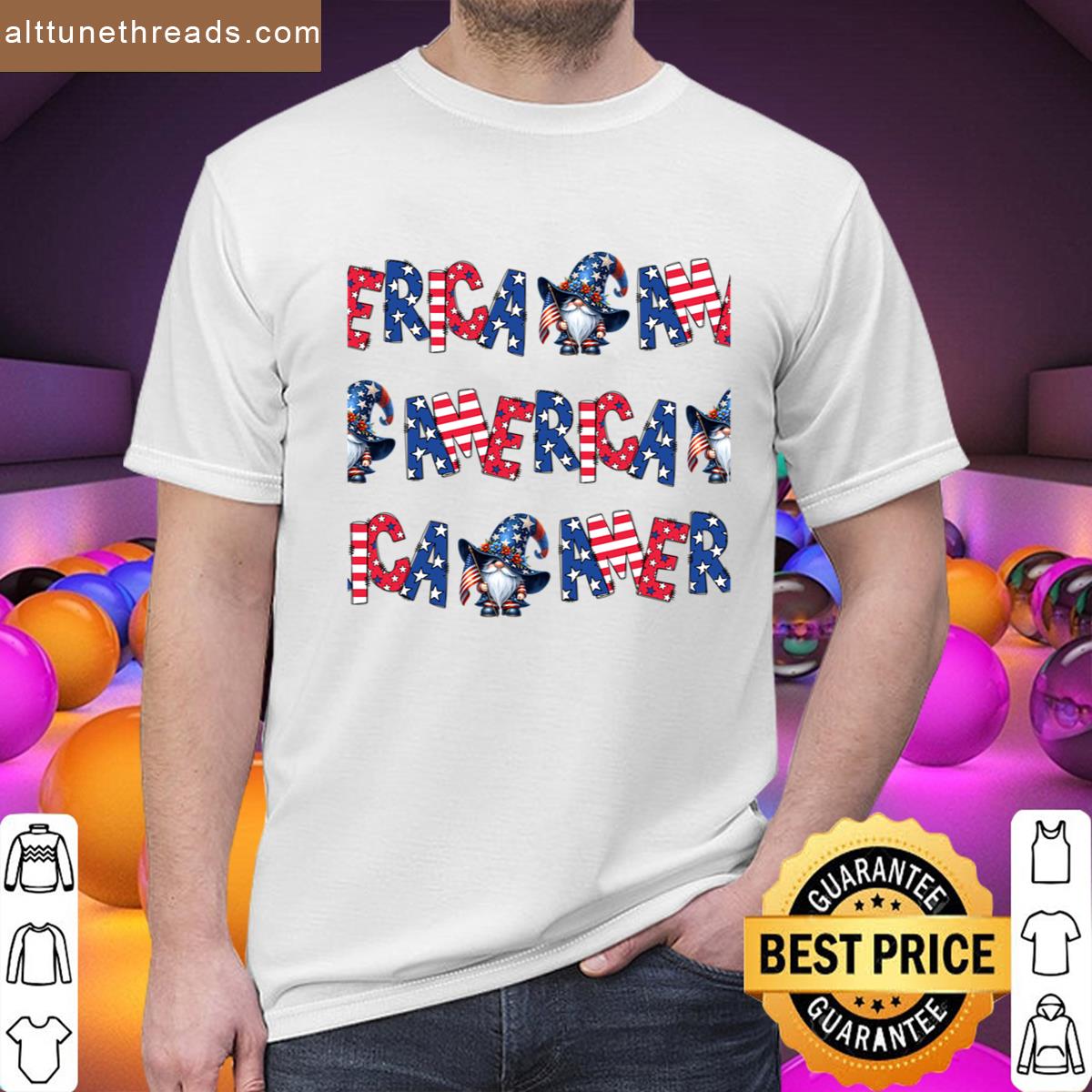 Patriotic America With Gnomes Oversized Shirt