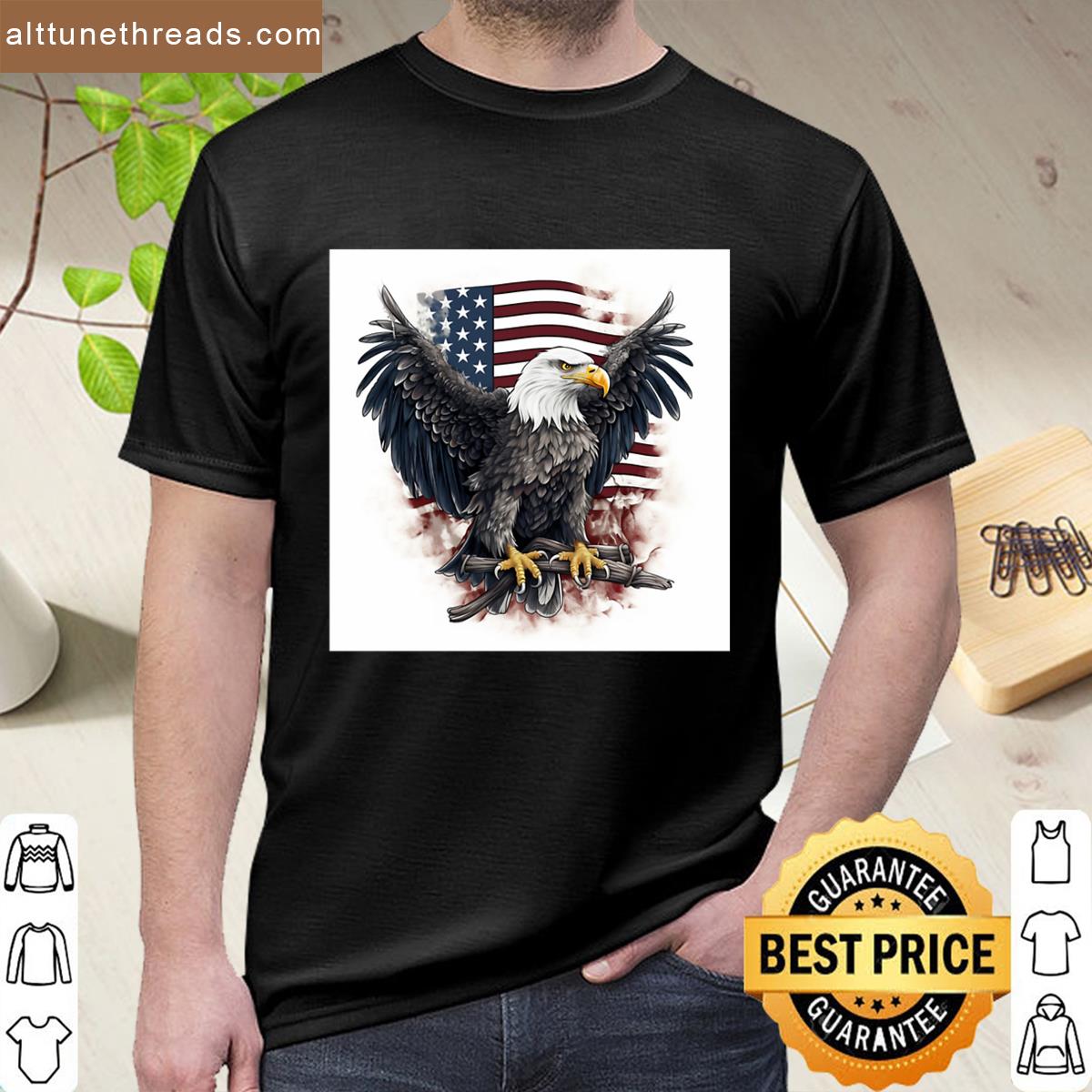 Patriotic American Flag Print Shirt