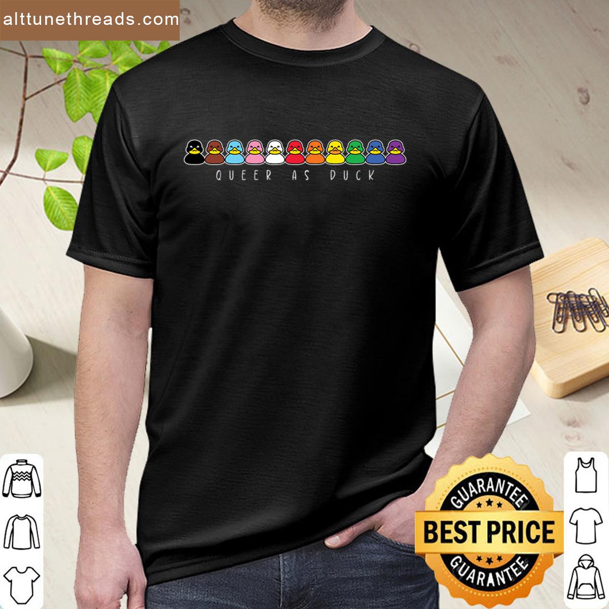 Queer As Duck Rainbow Pride Rubber Ducky Shirt