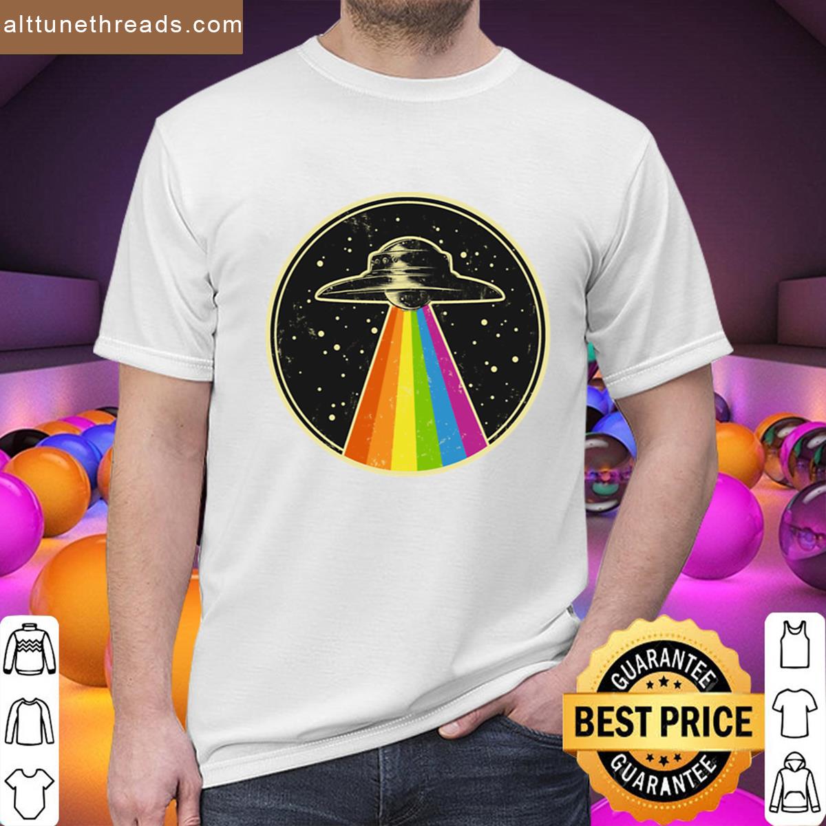 Queer Ufo – Rainbow Ufo Alien Abduction Queer Lgbt Gay Pride Shirt