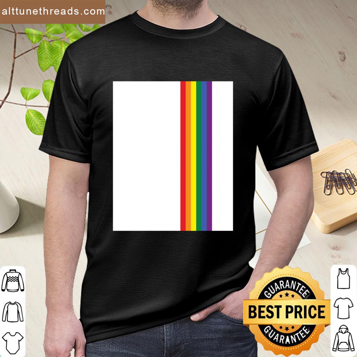 Rainbow Pride Lgbt Strip Graphic Shirt