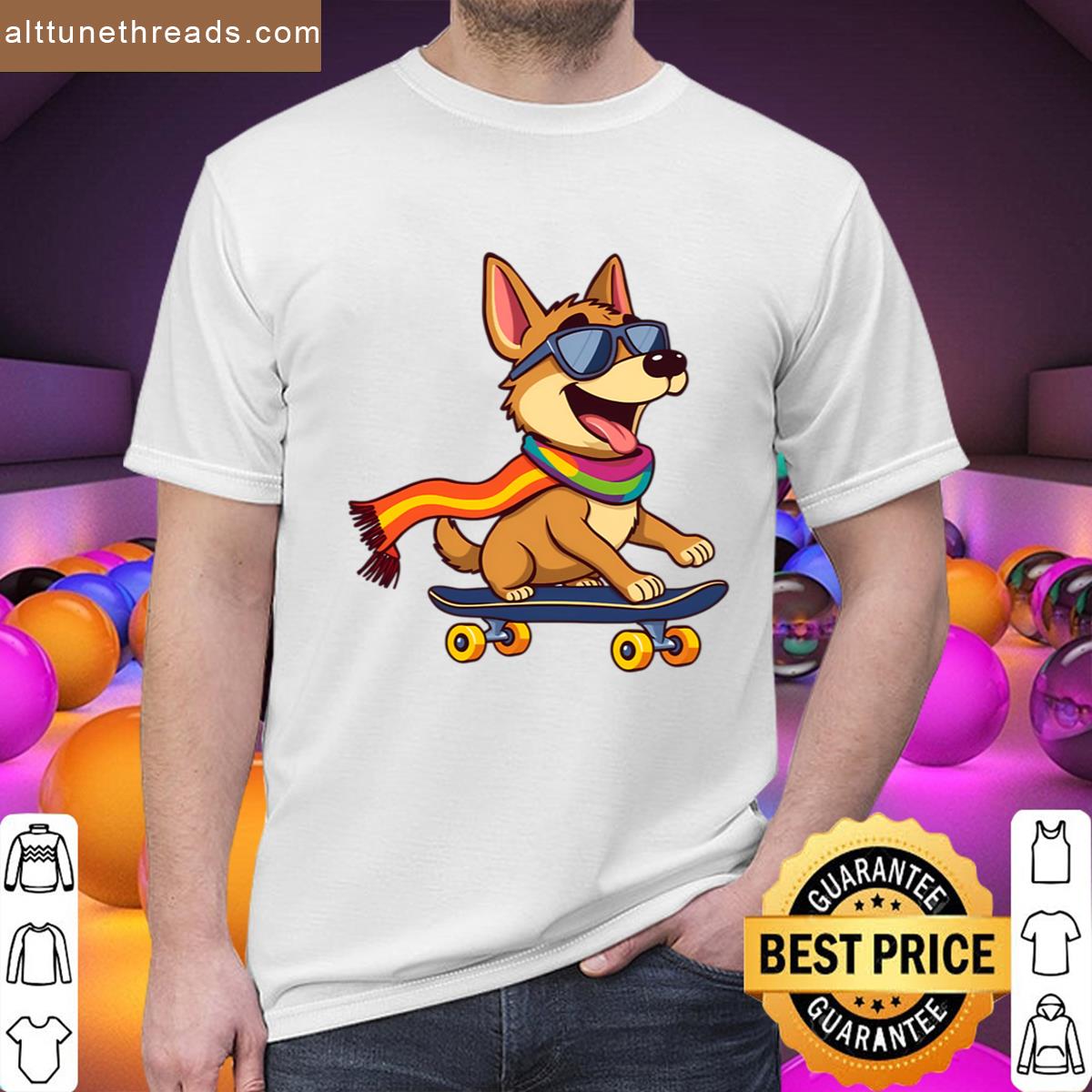 Skater Dog Pride Ride Oversized Shirt
