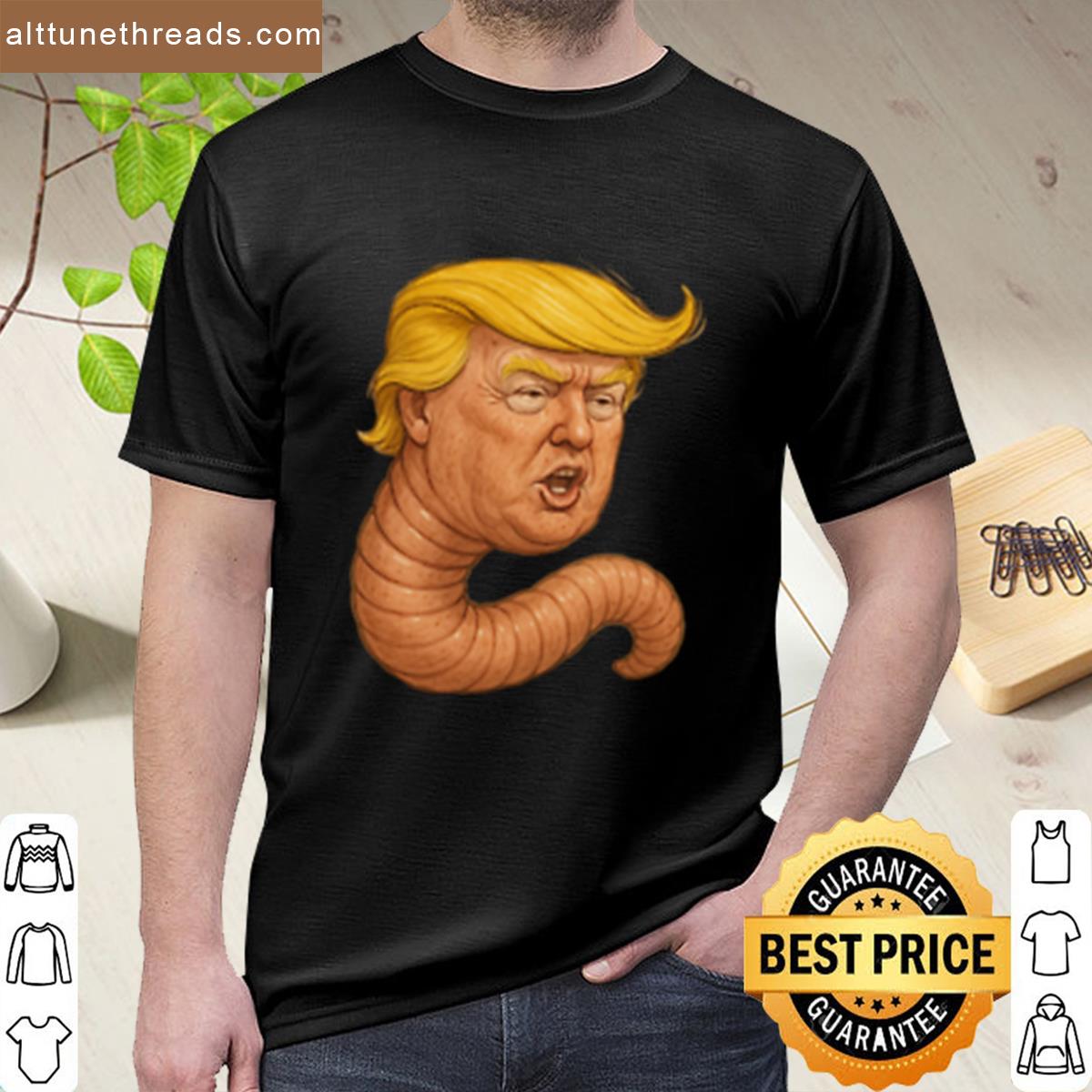Sketched Angry Trump Worm Sticker – Orange Cheeto Oversized Shirt